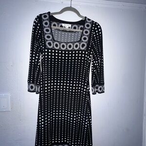 Vintage White House Black Market Polka Dot Midi Dress